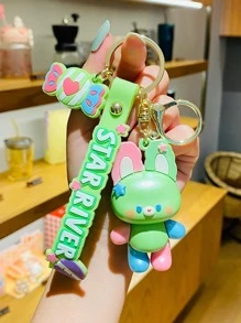 מחזיק מפתחות קסם ארנב מצויר - ירוק - ראה 2