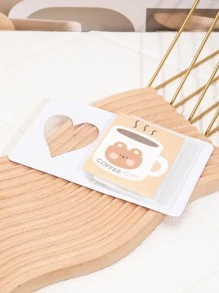 1pc Slogan Graphic Heart Hollow Photo Album, Simple Portable Photo Card Case For Photo, Card Storage - Multicolor - View 3