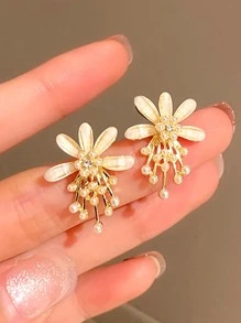 Hoa & Hoa tai trang trí ngọc trai giả Valentine, Mẹ, Mẹ, Ngày của Mẹ, Quà tặng - Nhiều màu - Xem 4