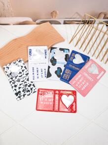 1pc Slogan Graphic Heart Hollow Photo Album, Simple Portable Photo Card Case For Photo, Card Storage - Multicolor - View 5