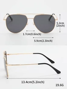 Hombres Gafas de sol aviador - Dorado - Ver 2