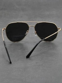 Hombres Gafas de sol aviador - Dorado - Ver 5