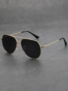 Hombres Gafas de sol aviador - Dorado - Ver 4