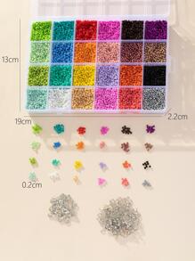 1set Fashionable DIY Jewelry Accessory Mixed Glass Seed Beads In 24 Grids For Bracelet & Necklace Making - Multicolor - View 4