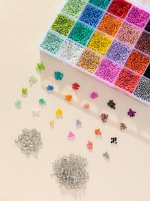 1set Fashionable DIY Jewelry Accessory Mixed Glass Seed Beads In 24 Grids For Bracelet & Necklace Making - Multicolor - View 3