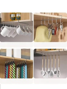 1pc Stainless Steel Kitchen Storage Rack - Silver - View 6