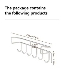 1pc Stainless Steel Kitchen Storage Rack - Silver - View 7