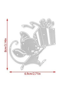 1pc Mouse Design Cutting Die - Silver - View 3