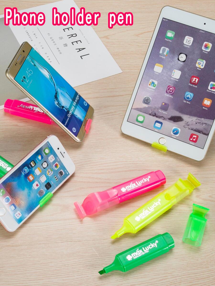 3 chiếc Bút dạ quang màu hỗn hợp, Bút dạ quang cầm tay hiện đại dành cho học sinh - Nhiều màu - Xem 1