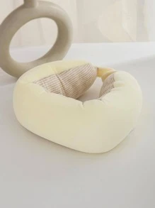 1入組條紋圖案U型枕 - 米色 - 查看 2