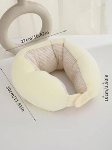 1入組條紋圖案U型枕 - 米色 - 查看 3
