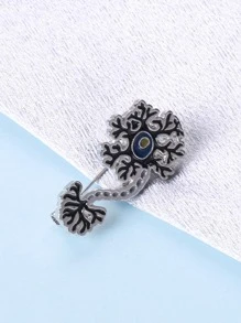 花朵設計胸針 - 銀色 - 查看 2