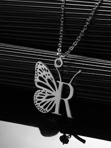 Vòng cổ mặt dây chuyền bướm - Bạc - Xem 5