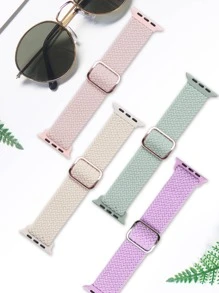 4 条装编织弹性可调节表带，兼容 Ultra 2/1 表带 38 毫米 40 毫米 41 毫米 42 毫米 44 毫米 45 毫米 46 毫米 49 毫米，适用于女性和男性，运动弹性尼龙布腕带，兼容 Series Ultra 10 9 8 7 6 5 4 3 2 1 SE，兼容华为 20MM 22MM，兼容 Fitbit Versa - 彩色 - 查看 3