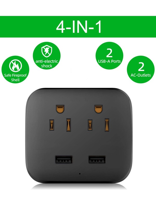 1pc ABS Electrical Socket, Modern Black Socker For Home SHEIN USA