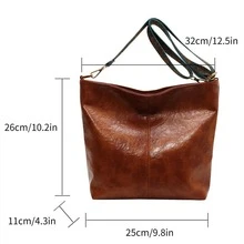 女式時尚休閒大容量單肩斜挎包大號旅行背包、隨身背包、徒步背包防水戶外運動帆布背包休閒背包書包 - 棕色 - 查看 7