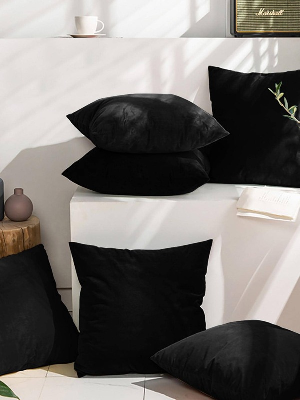 1pc Silver Fox Faux Fur Elastic Pillow Case For Home Bedroom Living Room, Solid Color Dirt & Dust Resistant (Pillow Insert Not Included)