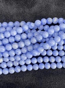 1串紫色瑪瑙石珠，用於項鍊、手鍊製作 - 紫色 - 查看 1