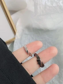 2入組可調節翅膀裝飾戒指時尚受歡迎首飾類禮品派對適合男士 - 翅膀 - 查看 2