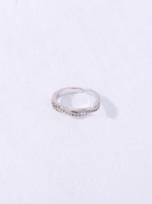 Nooxian 方晶鋯石裝飾開口戒指 - 銀色 - 查看 4