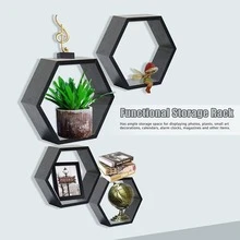 4pcs Geometric Design Decoration Craft - Black - View 4