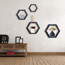 4pcs Geometric Design Decoration Craft - Black - View 2