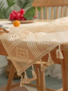 1PC Tua Rua Trang Trí Bàn Á Hậu - Màu be - Xem 3