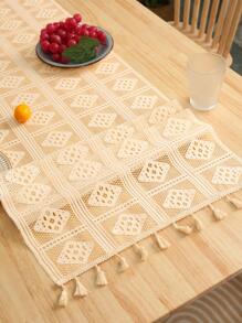 1PC Tua Rua Trang Trí Bàn Á Hậu - Màu be - Xem 1