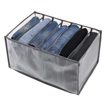 Clear Detail Cloth Storage Bag Contrast Binding, Stuff Bag - Black - View 7