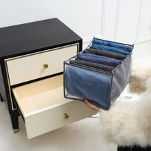 Clear Detail Cloth Storage Bag Contrast Binding, Stuff Bag - Black - View 6