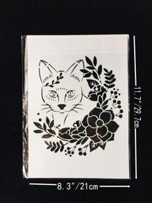 1 Miếng Trắng Nhựa A4 Con cáo Vẽ khuôn tô - trắng - Xem 3