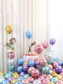 20pcs Metallic Decorative Balloon, Colorful Latex Balloon For Party - Multicolor - View 5