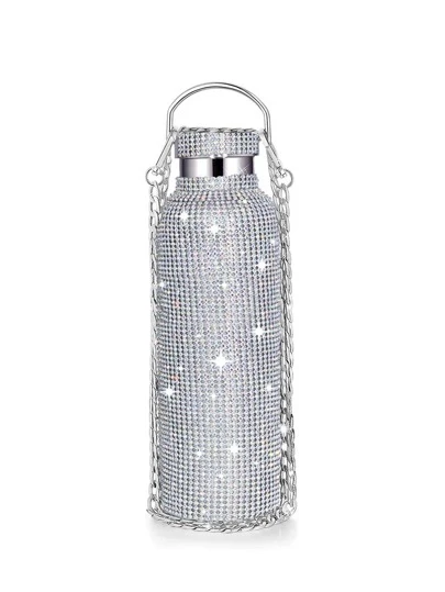 1入組水鑽裝飾保溫瓶帶鏈子