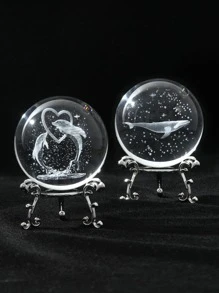 1入組水晶球設計裝飾物品 - 銀色 - 查看 2