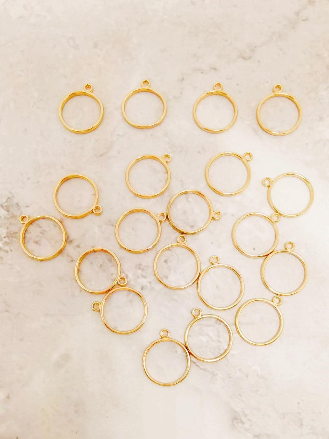 20pcs/set Round DIY Pendant - Yellow Gold - View 1