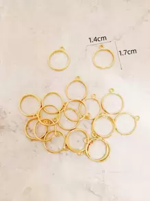 20pcs/set Round DIY Pendant - Yellow Gold - View 3