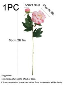 1入組人造花花束，派對用白色浪漫人造花 - 白色 - 查看 5