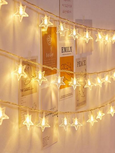 1入組塑料燈串，現代星形裝飾可延長派對裝飾燈