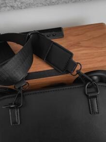 peach tree 1 件时尚潮流纯色迷你盒式单肩包，男士商务 PU 斜挎包，简约桃树单肩斜挎包，菱形盒式包，PU 防水旅行包，适合年轻男士的便携式休闲礼物，万圣节、圣诞节、秋冬季 - 黑色 - 查看 4