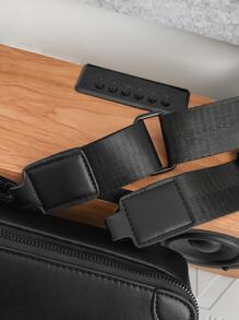 peach tree 1 件时尚潮流纯色迷你盒式单肩包，男士商务 PU 斜挎包，简约桃树单肩斜挎包，菱形盒式包，PU 防水旅行包，适合年轻男士的便携式休闲礼物，万圣节、圣诞节、秋冬季 - 黑色 - 查看 6