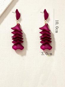 Petal Drop Earrings - Hot Pink - View 2