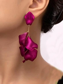 Petal Drop Earrings - Hot Pink - View 1