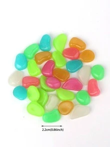 1pack Glow In The Dark Decorative Pebble - Multicolor - View 2