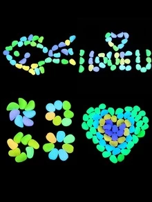 1pack Glow In The Dark Decorative Pebble - Multicolor - View 1