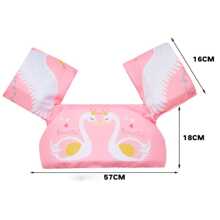 1入組可愛粉色卡通圖案游泳背心，滌綸多功能家用充氣背心