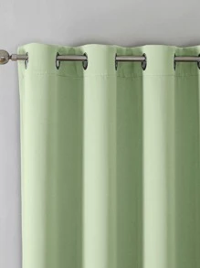 Solid Color Single Panel Blackout Curtain - Green - View 4