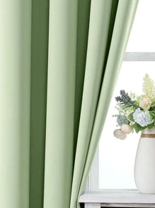 Solid Color Single Panel Blackout Curtain - Green - View 5