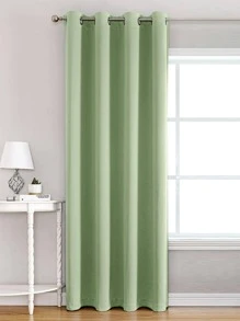 Solid Color Single Panel Blackout Curtain - Green - View 2