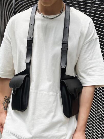 Men's Simple PU Leather Vest Chest Bag Fashion Outdoor Mobile Phone Bag College Bag For Books Multi-Functional Gifts For Men Men Bag Belt Bag Sling Bag Winter Fanny Pack Bum Bag Vacation Vintage Purse Side Bags Leather Bag Travel Essentials Retro Bag Valentine Day Valentines Gifts Valentine Gifts For Men Holiday Vintage School The Sporty Life Black Bag Gift Bag Bag Pack Waist Bag Spring Vintage Bags School Supplies