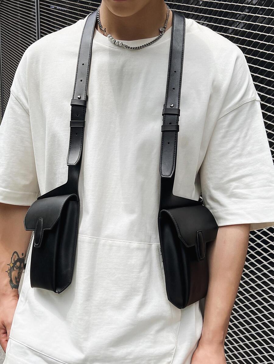 Men's Simple PU Leather Vest Chest Bag Fashion Outdoor Mobile Phone Bag College Bag For Books Multi-Functional Gifts For Men Men Bag Belt Bag Sling Bag Winter Fanny Pack Bum Bag Vacation Vintage Purse Side Bags Leather Bag Travel Essentials Retro Bag Valentine Day Valentines Gifts Valentine Gifts For Men Holiday Vintage School The Sporty Life Black Bag Gift Bag Bag Pack Waist Bag Spring Vintage Bags School Supplies